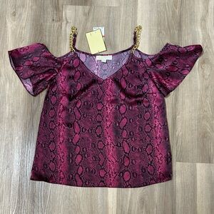 Michael Kors Deep Fuchsia Snake Print Blouse